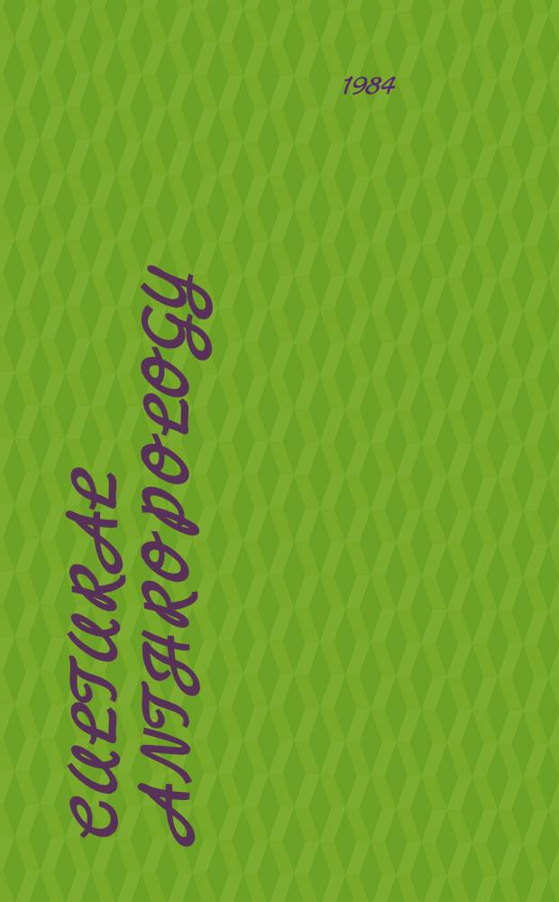 Cultural anthropology