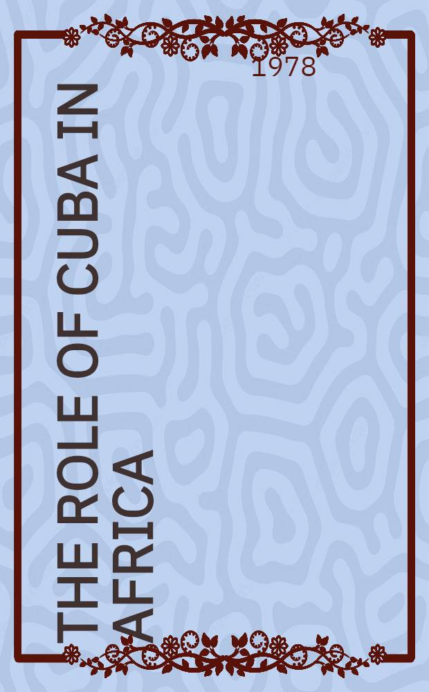 The role of Cuba in Africa