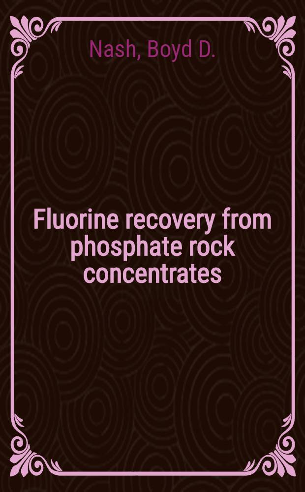 Fluorine recovery from phosphate rock concentrates