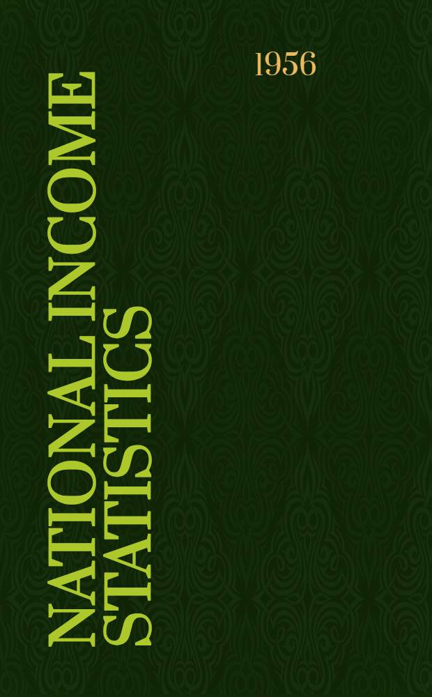 National income statistics : Sources and methods