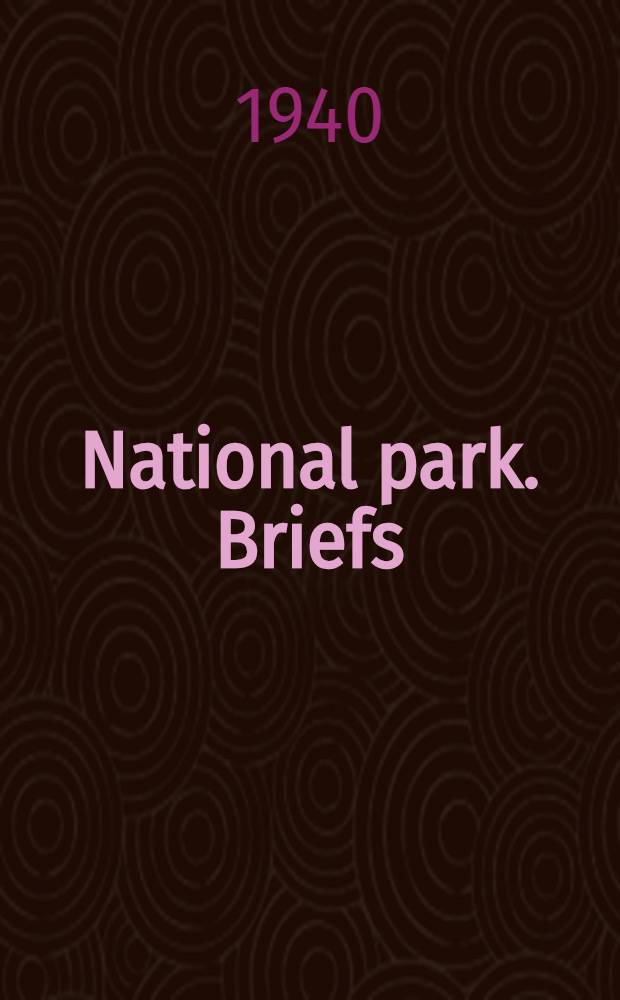 National park. Briefs