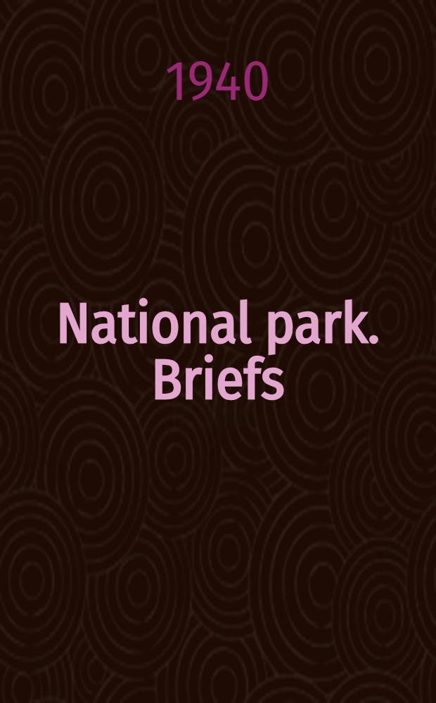 National park. Briefs