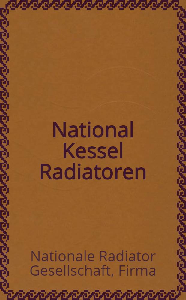 National Kessel Radiatoren : Bedarfs-Artikel