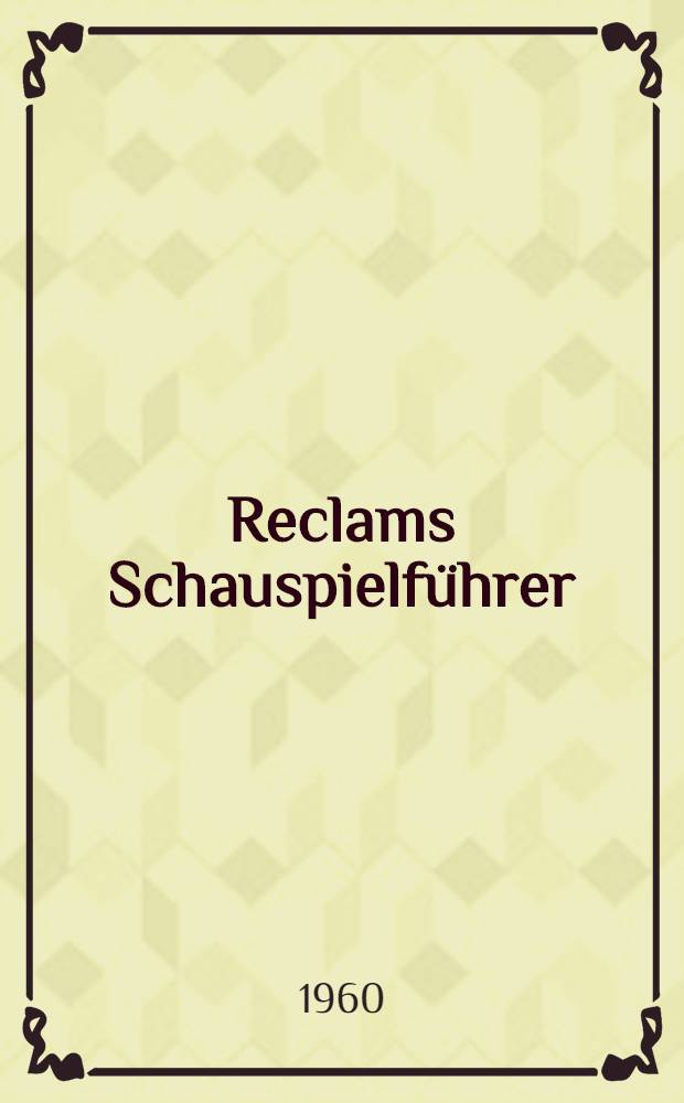 Reclams Schauspielführer