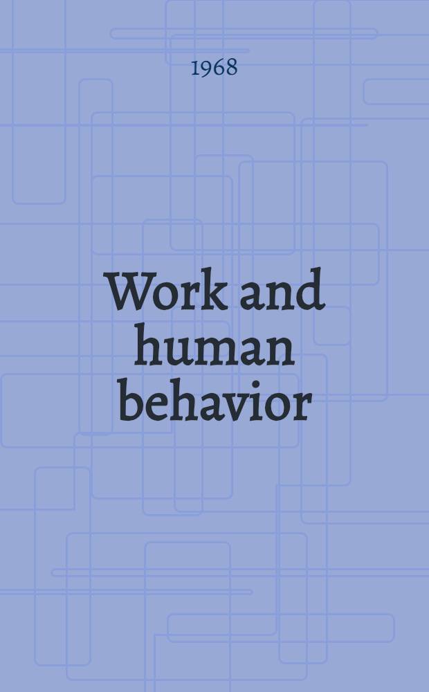 Work and human behavior
