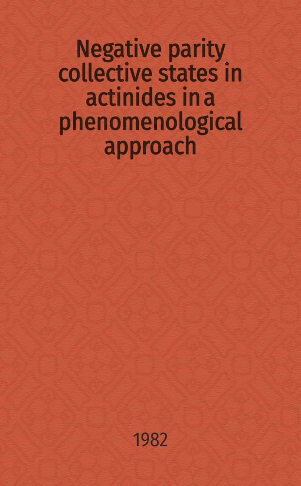 Negative parity collective states in actinides in a phenomenological approach