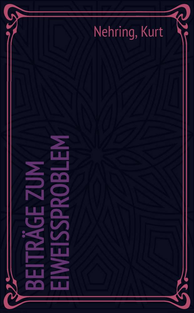 Beiträge zum Eiweissproblem