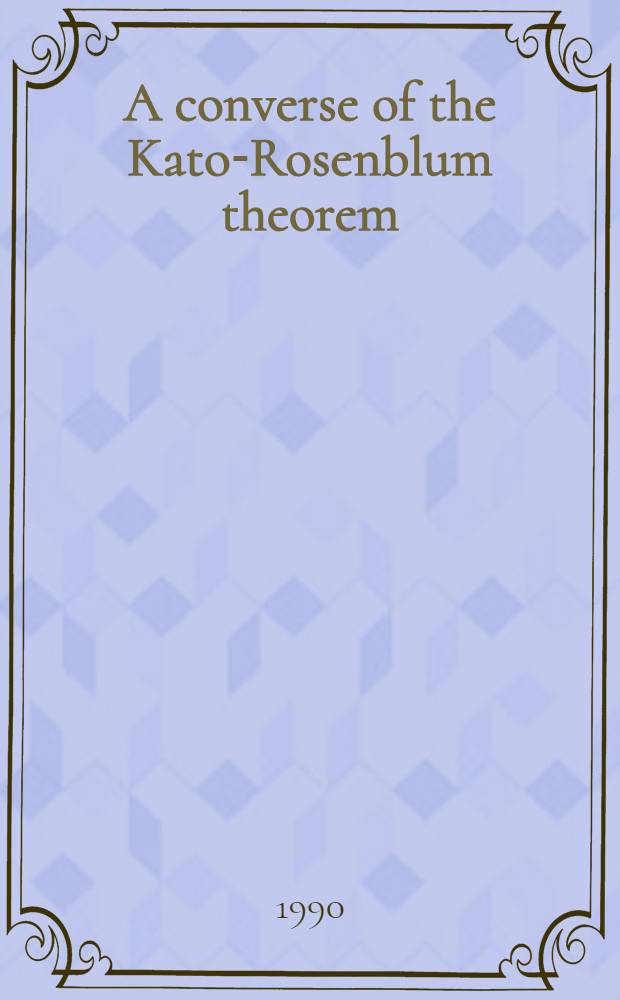 A converse of the Kato-Rosenblum theorem