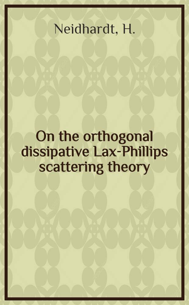 On the orthogonal dissipative Lax-Phillips scattering theory
