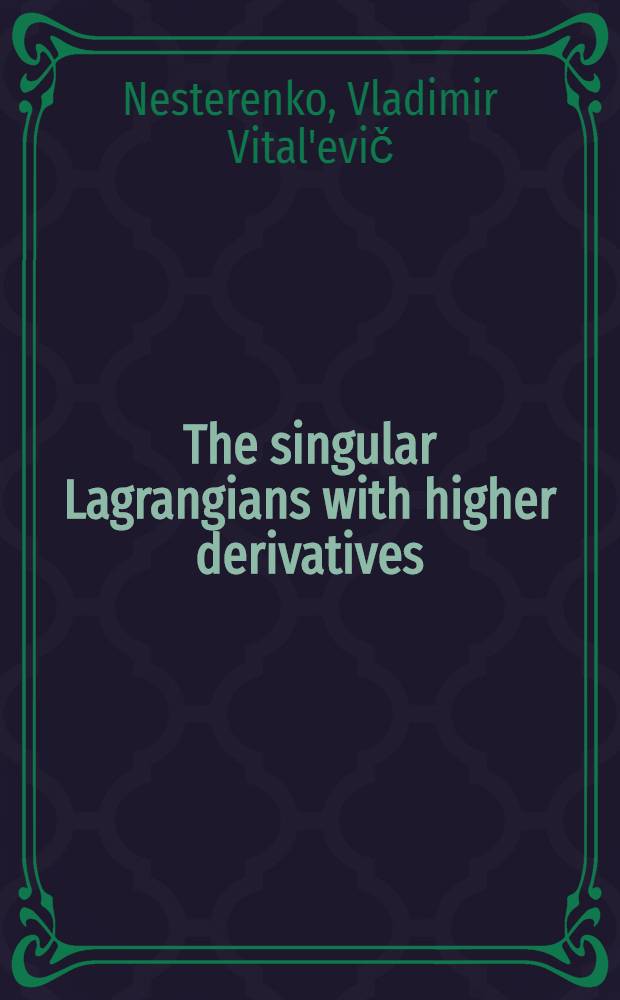 The singular Lagrangians with higher derivatives