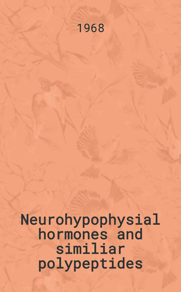 Neurohypophysial hormones and similiar polypeptides