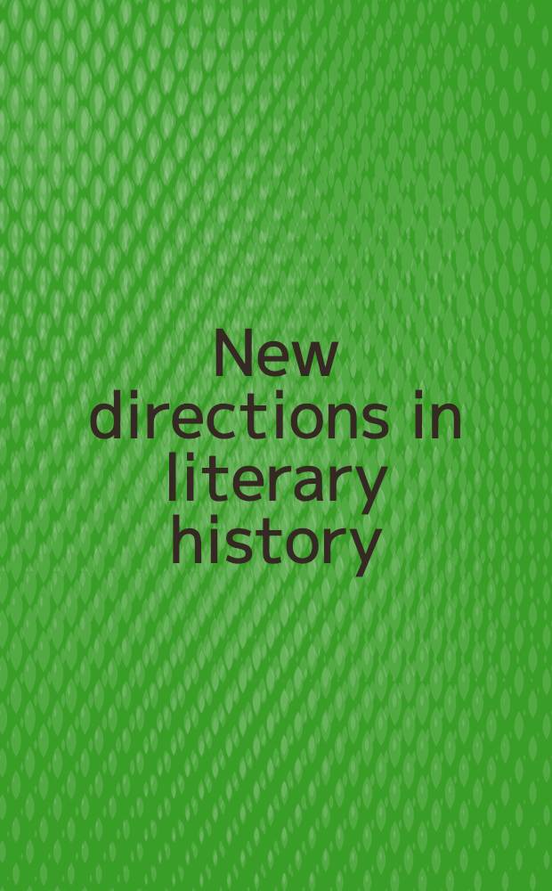 New directions in literary history