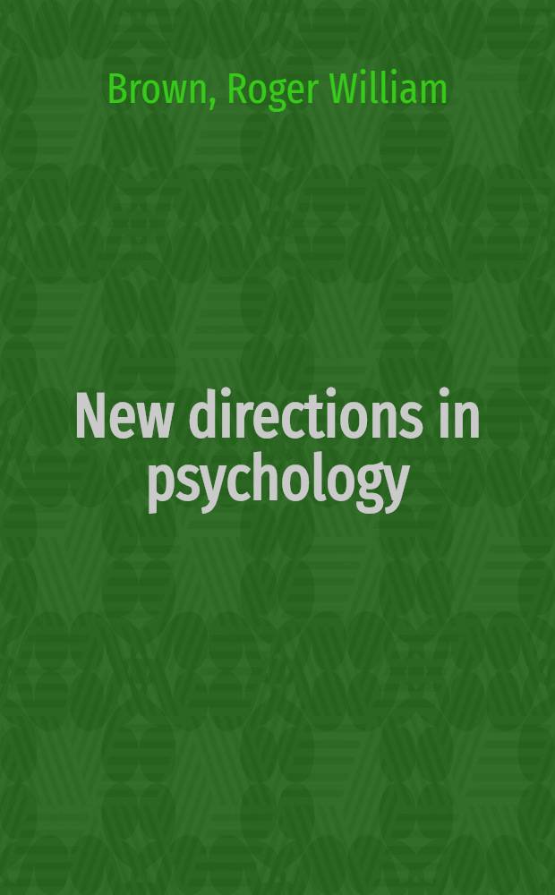 New directions in psychology