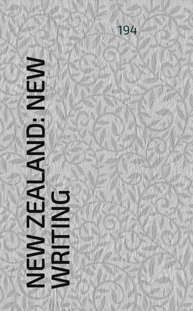 New Zealand : New writing : N 2, 3