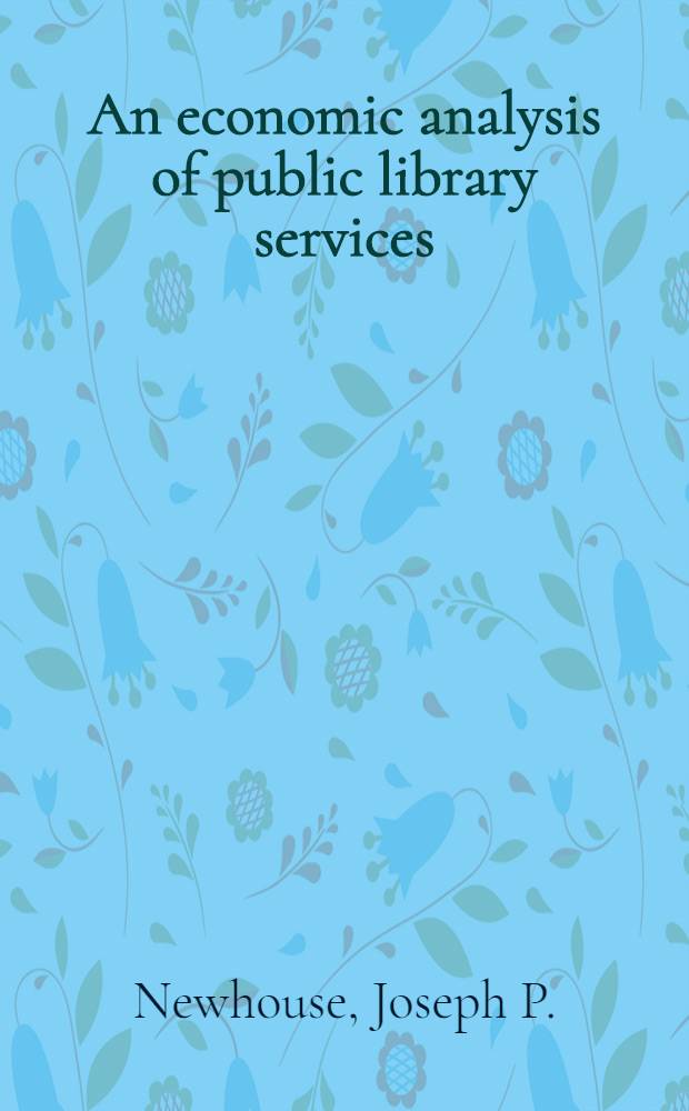 An economic analysis of public library services