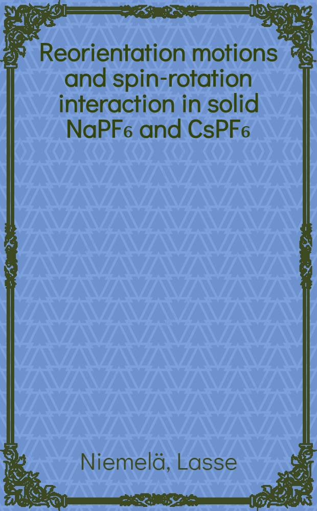 Reorientation motions and spin-rotation interaction in solid NaPF₆ and CsPF₆