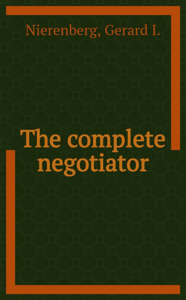 The complete negotiator