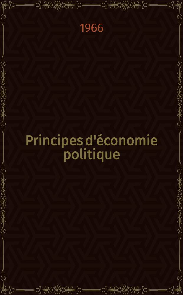 Principes d'&eacute;conomie politique