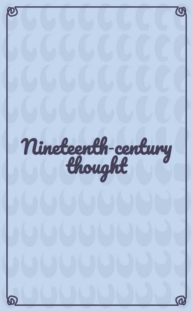 Nineteenth-century thought: the discovery of change