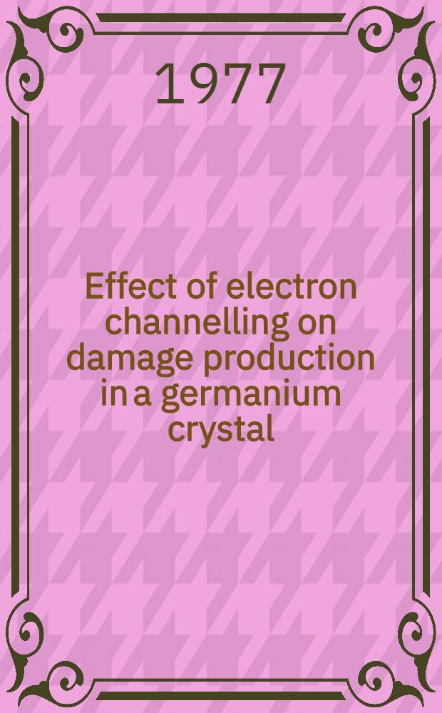 Effect of electron channelling on damage production in a germanium crystal