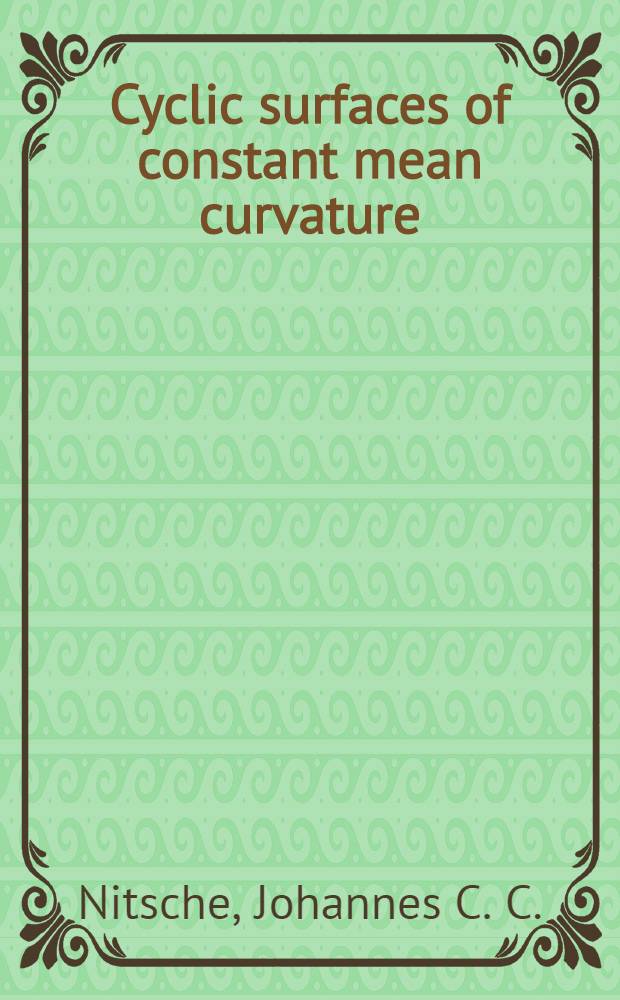 Cyclic surfaces of constant mean curvature