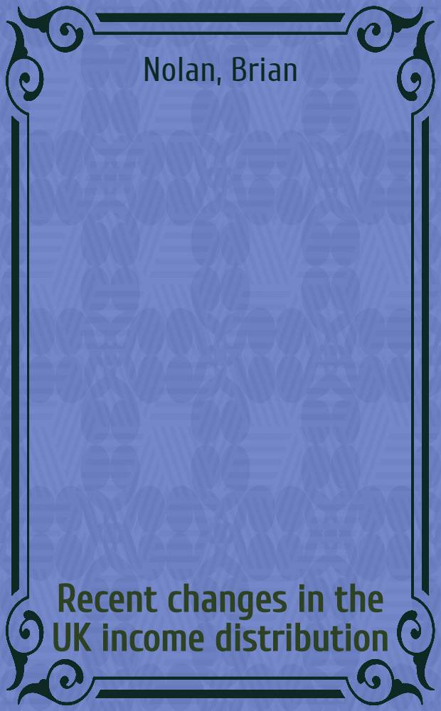 Recent changes in the UK income distribution : The importance of macro-econ. conditions