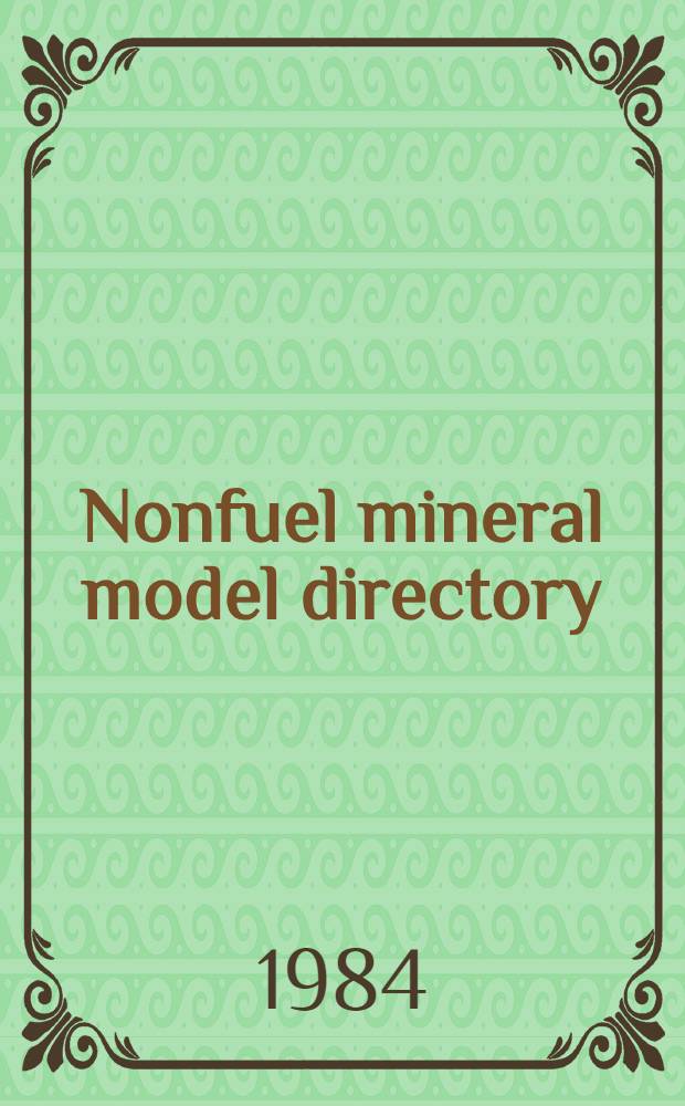 Nonfuel mineral model directory