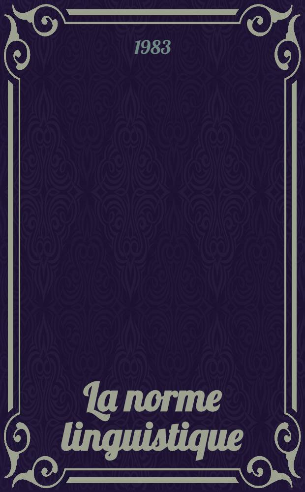 La norme linguistique