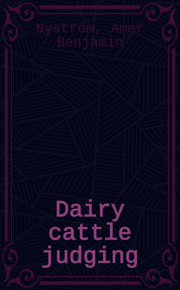 Dairy cattle judging