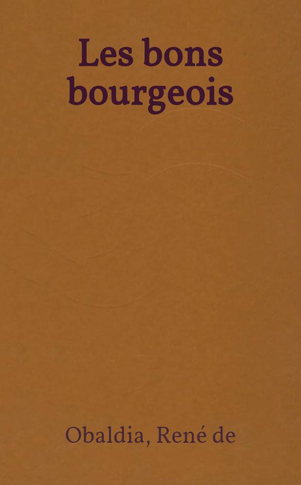 Les bons bourgeois