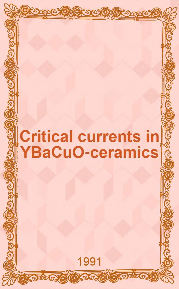 Critical currents in YBaCuO-ceramics