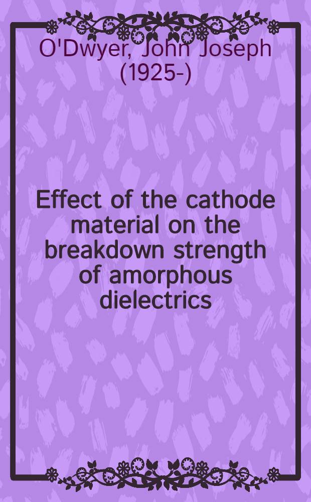 Effect of the cathode material on the breakdown strength of amorphous dielectrics