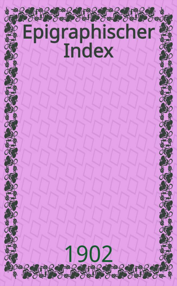 Epigraphischer Index