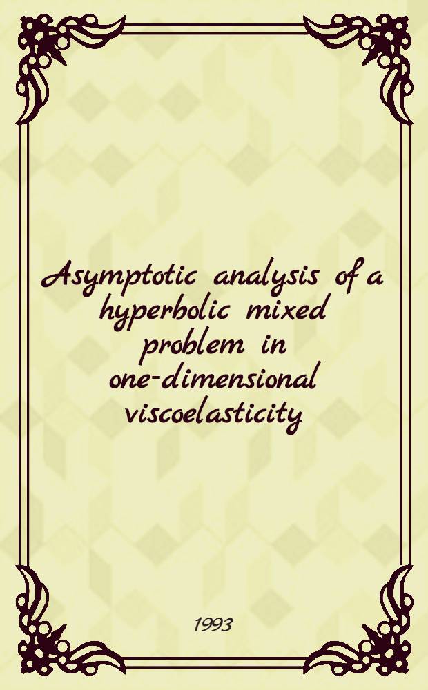 Asymptotic analysis of a hyperbolic mixed problem in one-dimensional viscoelasticity