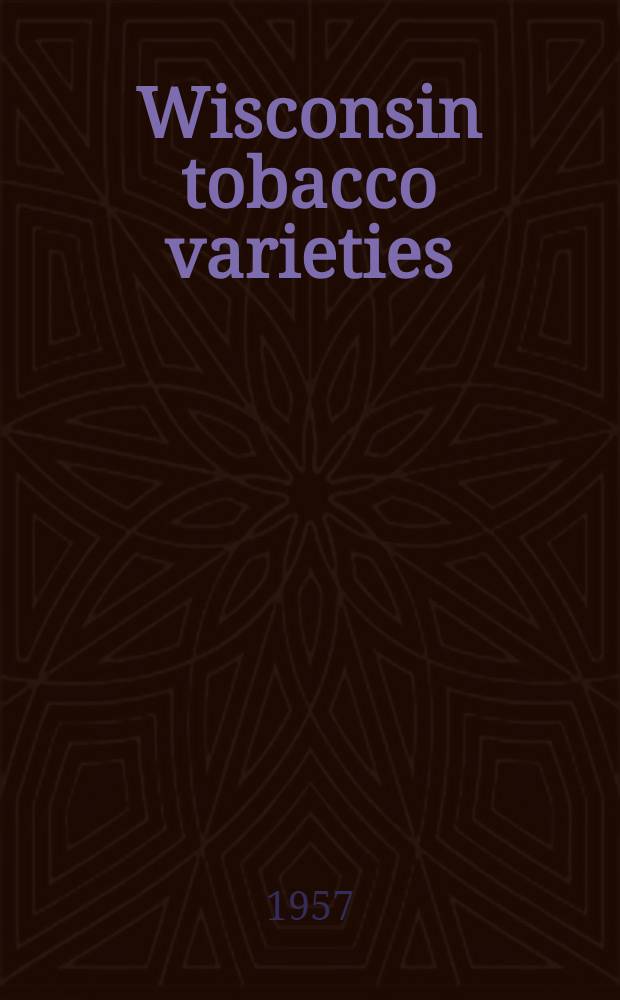 Wisconsin tobacco varieties