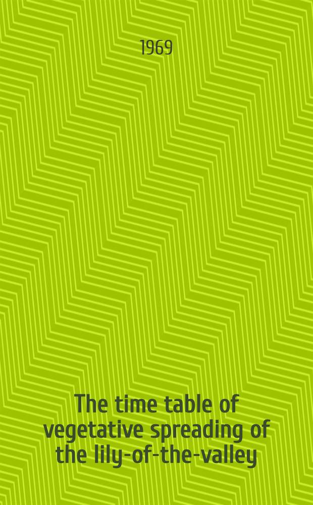 The time table of vegetative spreading of the lily-of-the-valley (Convallaria majalis L.) and the wood small-reed (Calamagrostis epigeios (L.) Roth) in Southern Finland