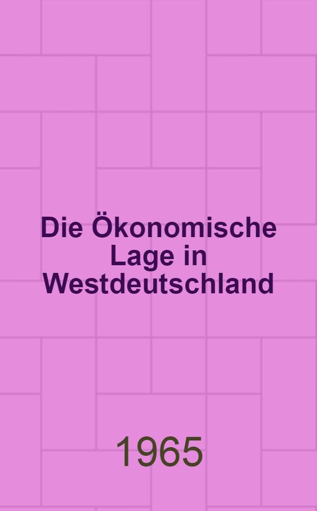 Die &Ouml;konomische Lage in Westdeutschland