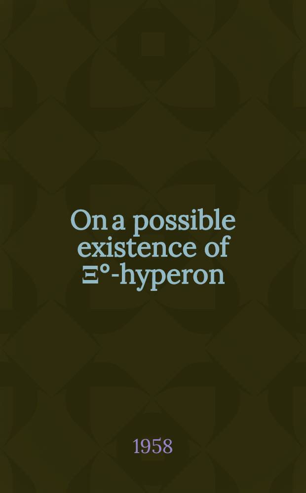 On a possible existence of Ξ°-hyperon