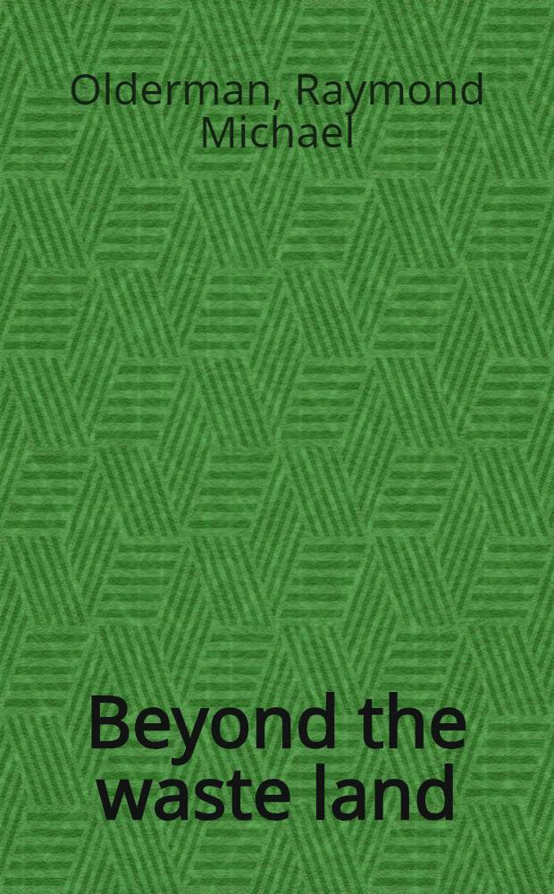 Beyond the waste land : A study of the Amer. novel in the nineteen-sixties