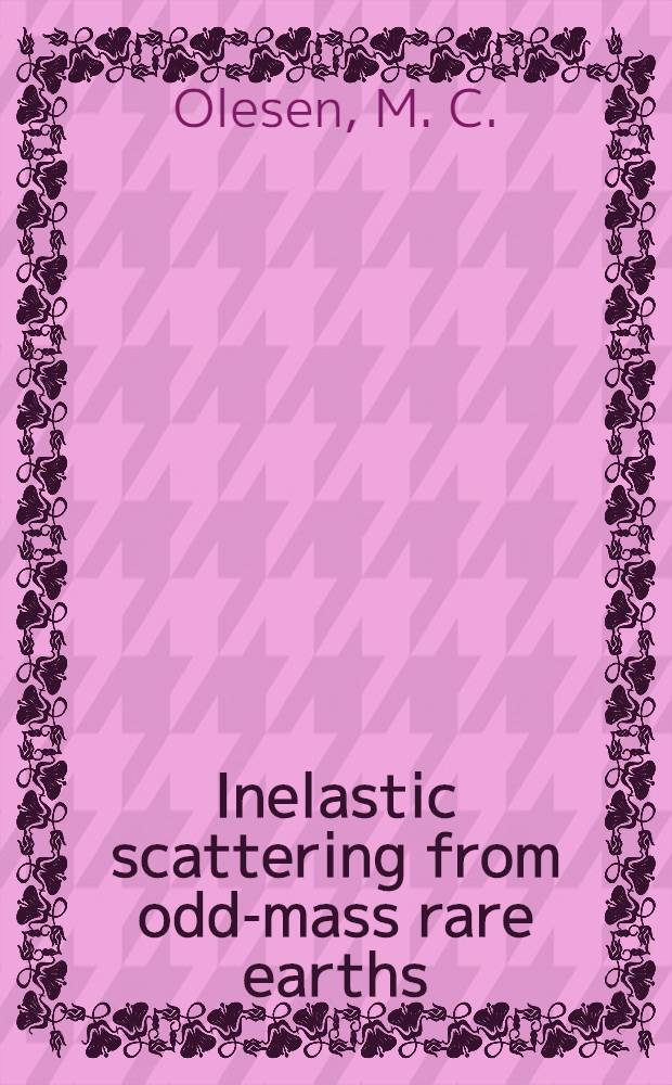 [Inelastic scattering from odd-mass rare earths