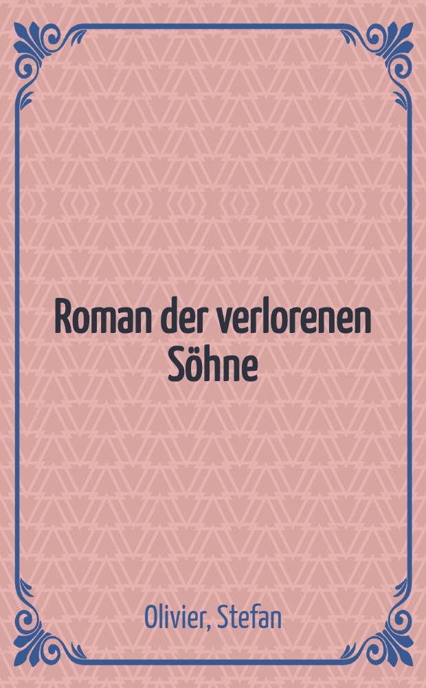 Roman der verlorenen Söhne