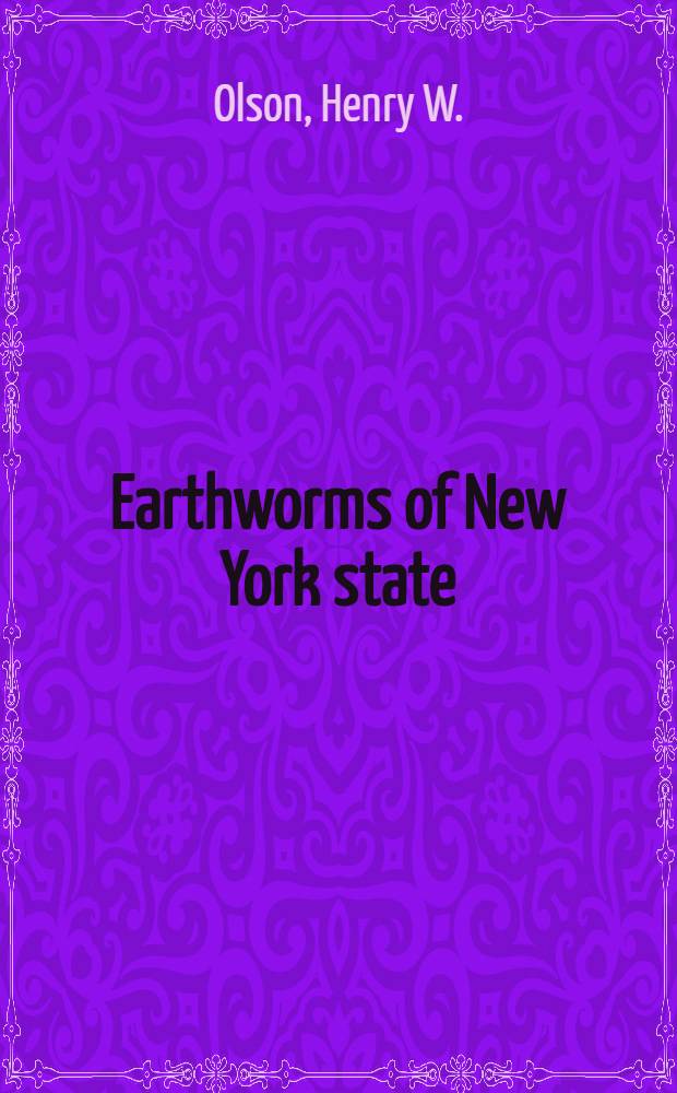 Earthworms of New York state
