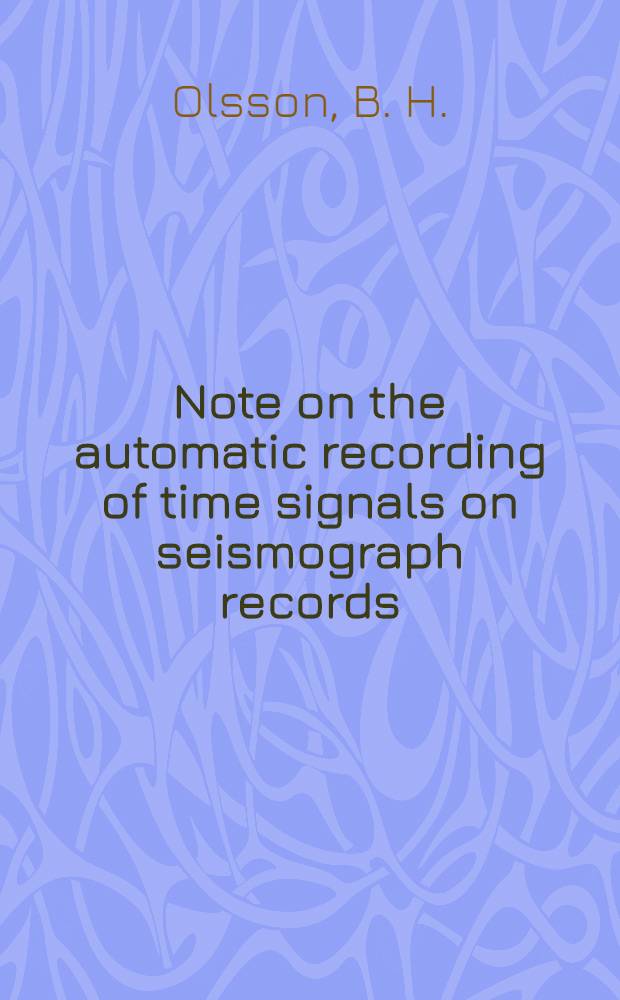 Note on the automatic recording of time signals on seismograph records
