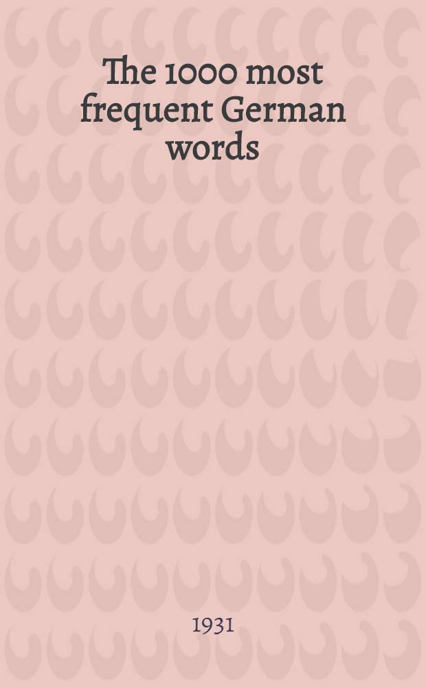 The 1000 most frequent German words
