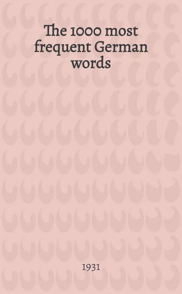 The 1000 most frequent German words