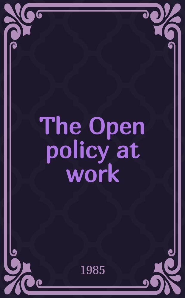 The Open policy at work