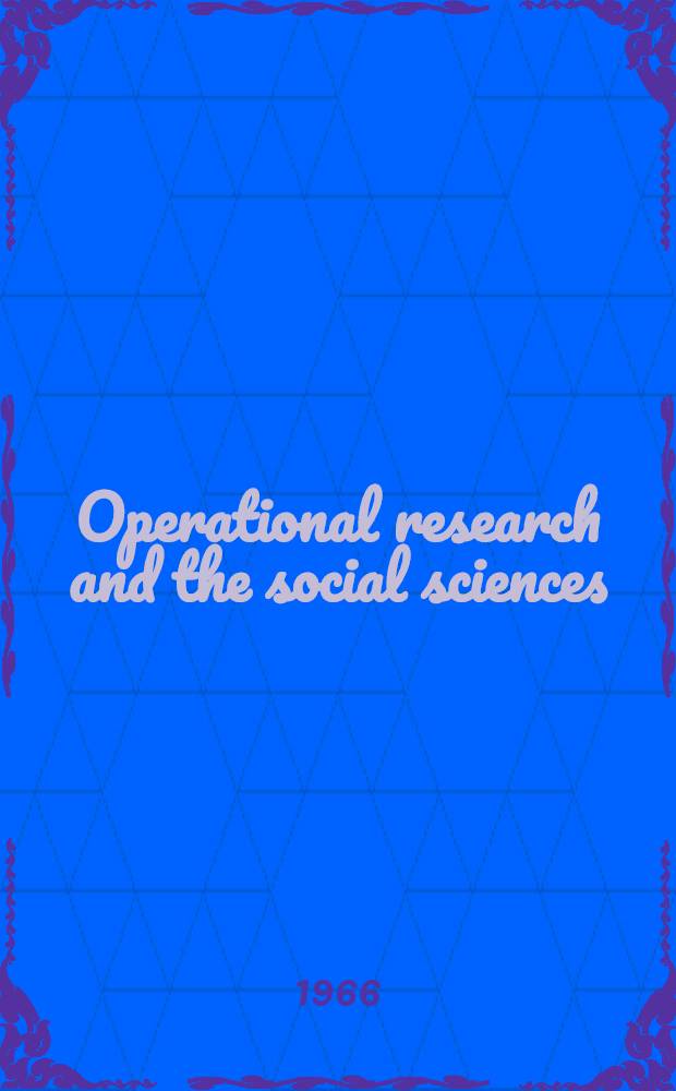 Operational research and the social sciences