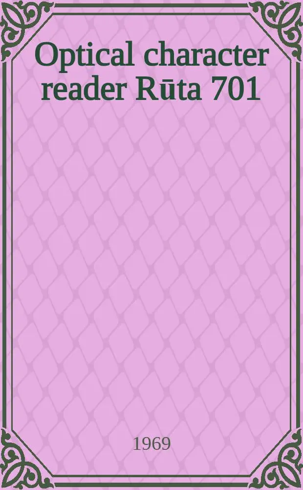 Optical character reader Rūta 701