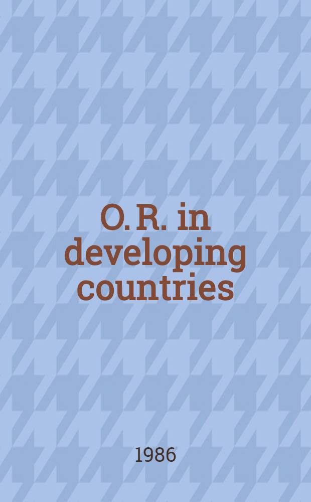 O. R. in developing countries