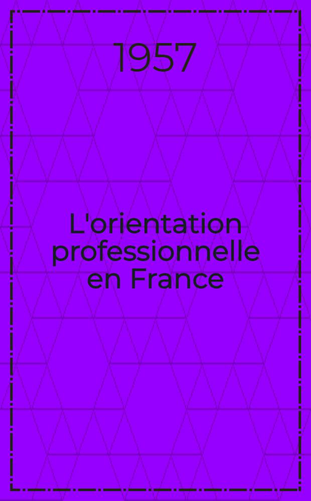 L'orientation professionnelle en France
